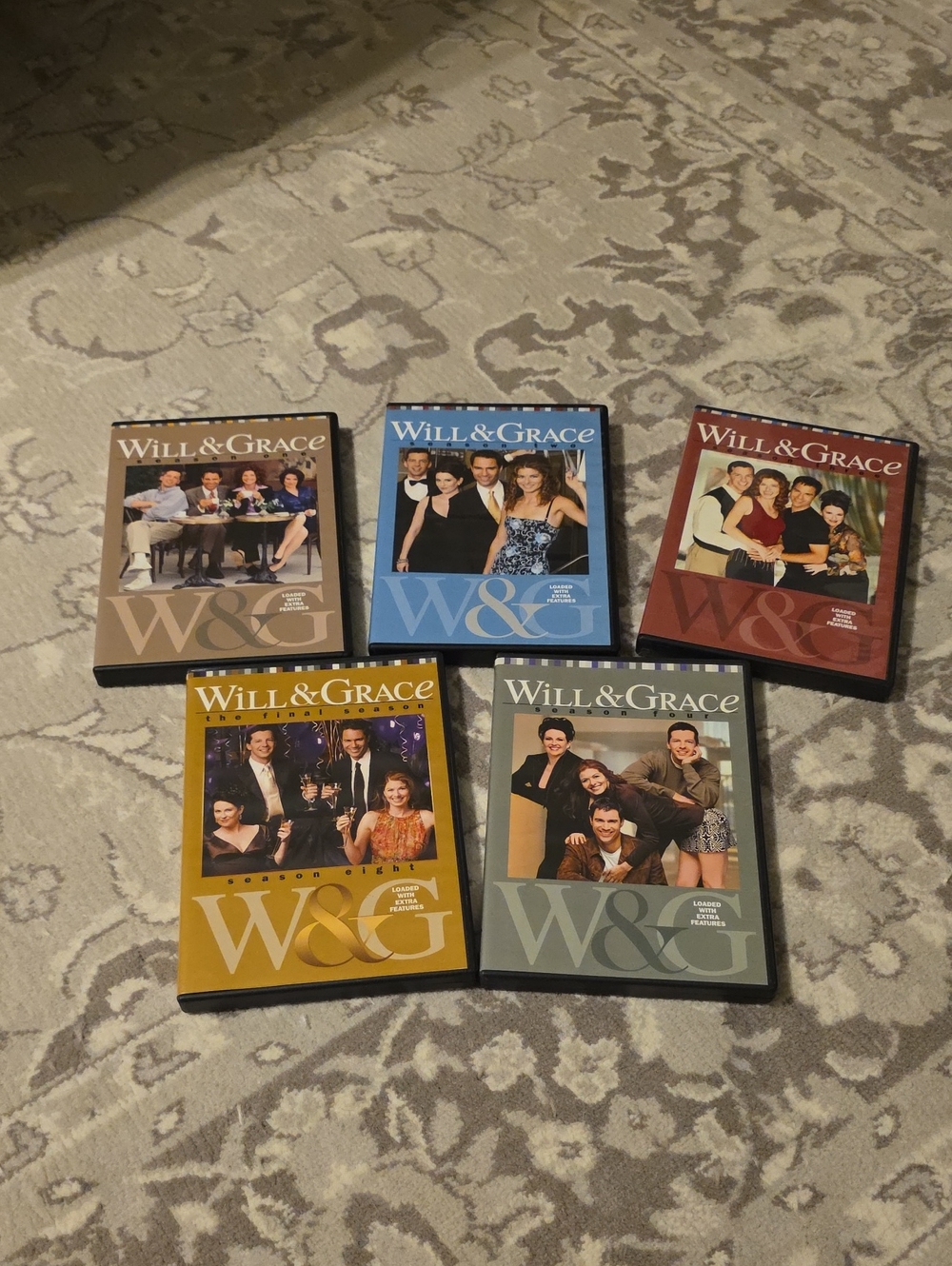 Will & Grace Seasons 1-5 Full Series DVD Box Set - Multicolor Covers